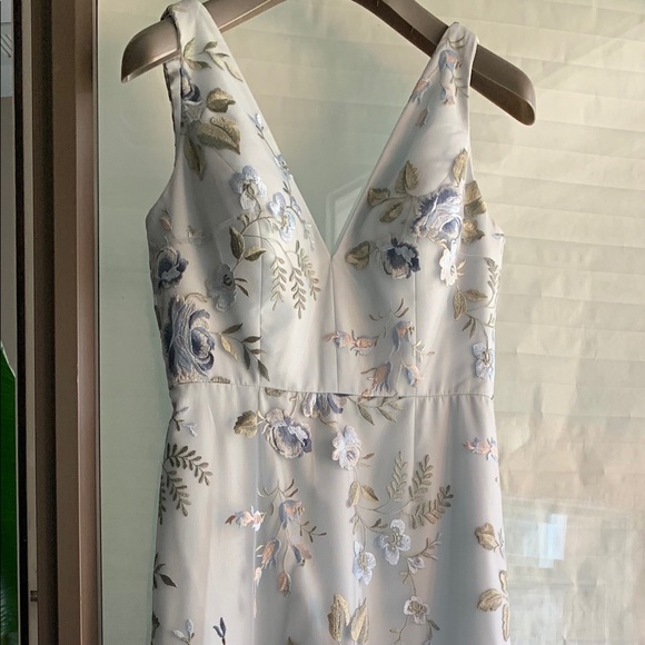 tatum floral embroidered tulle evening dress